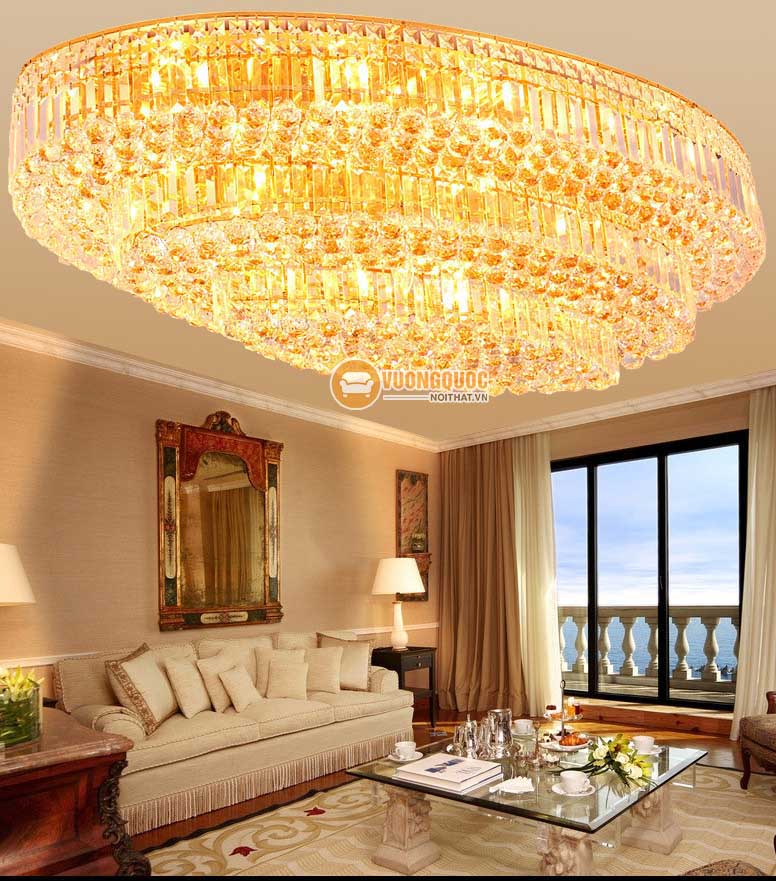 Đèn ốp trần pha lê kích thước lớn cho không gian rộng CM256-20